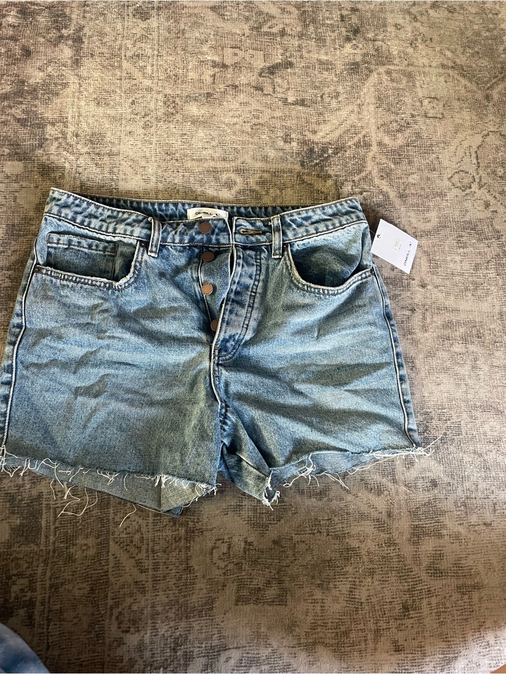O'Neill Light Wash High-Rise Denim Cutoff Shorts